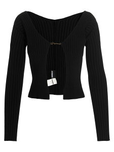 �W���b�N���X JACQUEMUS �Z�[�^�[ �j�b�g�E�F�A ���f�B�[�X �u���b�N Knitwear 'Le Maille Pralu Longue' cardigan 22H223KN5002190990 Black �֐� �������� 2024AW ju