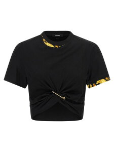 ���F���T�[�` VERSACE �|���V���c T�V���c ���f�B�[�X �u���b�N T-shirts and polo shirts 'Barocco' double layer T-shirt 10209011A148331B000 Black �֐� �������� 2025AW ju