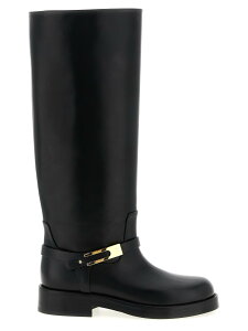 �G���U�x�b�^ �t�����L ELISABETTA FRANCHI �u�[�c ���f�B�[�X �u���b�N Boots Logo strap boots SA57B56E2110 Black �֐� �������� 2025AW ju