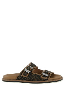 �t�F���f�B FENDI �t���b�g�V���[�Y �T���_�� �����Y �u���E�� Flat Shoes 'Fendi Feel' sandals 7X1604AJZFF1ICN Brown �֐� �������� 2026SS ju