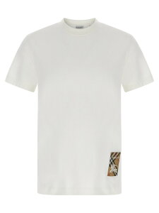 �o�[�o���[ BURBERRY T�V���c �����Y �z���C�g T-shirts Burberry Check patch T-shirt 8102254CHALK White �֐� �������� 2026SS ju