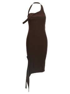 �N���[�W�� COURREGES �����s�[�X �h���X ���f�B�[�X �u���E�� Dresses 'Undressed Light Knit' dress 424MRO484FI00011983 Brown �֐� �������� 2024AW ju
