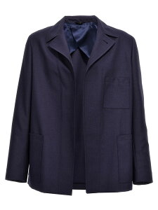 �t�F���f�B FENDI �W���P�b�g �����Y �u���[ Jackets Half belt jacket FJ0797AR8SF04V6 Blue �֐� �������� 2024SS ju