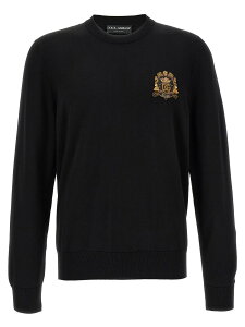 �h���`�F&�K�b�o�[�i DOLCE&GABBANA �Z�[�^�[ �j�b�g�E�F�A �����Y �u���b�N Knitwear Coat of arms sweater GXX02ZJDVG8N0000 Black �֐� �������� 2026SS ju