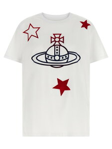 ���B���B�A���E�E�G�X�g�E�b�h VIVIENNE WESTWOOD �|���V���c T�V���c ���f�B�[�X �z���C�g T-shirts and polo shirts 'Orb and Stars Classic' T-shirt 3G010056J00B9A401 White �֐� �������� 2026SS ju