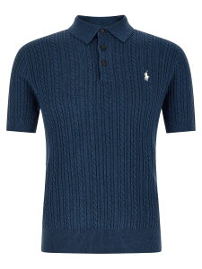 �|�� �����t ���[���� POLO RALPH LAUREN �|���V���c �����Y �u���[ Polo shirts Braided polo sweater 710B13893001 Blue �֐� �������� 2026SS ju