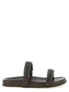 �u���l���N�`�l�� BRUNELLO CUCINELLI �T���_�� ���f�B�[�X �u���E�� Sandals 'Precious Braided Straps' sandals MZGAG3159C8279 Brown �֐� �������� 2026SS ju