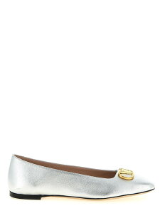 ���@�����e�B�m �K�����@�[�j VALENTINO GARAVANI �t���b�g�V���[�Y �t���b�g�V���[�Y ���f�B�[�X �V���o�[ Flat Shoes Valenitno Garavani 'VLogo Signature' ballet flats W0S0PI8YFLS13 Silver �֐� �������� 2026SS ju