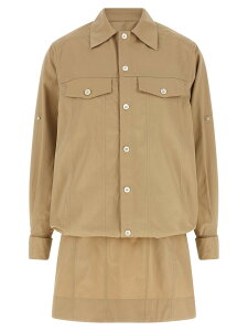 ���G�x LOEWE �����s�[�X �h���X ���f�B�[�X �x�[�W�� Dresses Layered construction dress S540Y09XV12200 Beige �֐� �������� 2026SS ju