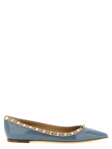 ���@�����e�B�m �K�����@�[�j VALENTINO GARAVANI �t���b�g�V���[�Y �t���b�g�V���[�Y ���f�B�[�X �O���[ Flat Shoes Valentino Garavani 'Rockstud' ballet flats W2S0403VNWC7U Gray �֐� �������� 2026SS ju