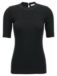 �u���l���N�`�l�� BRUNELLO CUCINELLI �|���V���c T�V���c ���f�B�[�X �u���b�N T-shirts and polo shirts Monile ribbed T-shirt MPTC8BJ310C101 Black �֐� �������� 2026AW ju