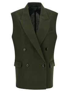 �}�b�N�X�}�[�� �X�e���f�B�I MAX MARA STUDIO �W�� �x�X�g ���f�B�[�X �O���[�� Vests 'MstAia' vest 2616281012600030 Green �֐� �������� 2026SS ju