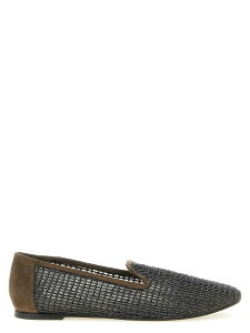 �u���l���N�`�l�� BRUNELLO CUCINELLI ���[�t�@�[ ���f�B�[�X �u���E�� Loafers 'Embroidery' mesh loafers MZSFC3172C8769 Brown �֐� �������� 2026SS ju