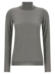 �u���l���N�`�l�� BRUNELLO CUCINELLI �Z�[�^�[ �j�b�g�E�F�A ���f�B�[�X �O���[ Knitwear 'Sparkling' turtleneck sweater M41800063C9510 Gray �֐� �������� 2026AW ju