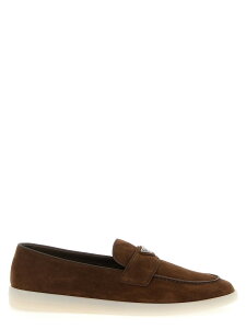�v���_ PRADA ���[�t�@�[ �����Y �u���E�� Loafers Logo suede loafers 2DG124FG001103F0324 Brown �֐� �������� 2026AW ju
