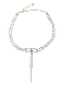 �Z���t �|�[�g���[�g SELF PORTRAIT �W���G���[ ���f�B�[�X �V���o�[ Jewelry 'Double Crystal Bow' necklace PF26606NSLSILVER Silver �֐� �������� 2026AW ju