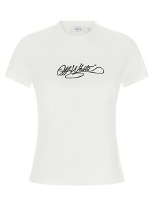 �I�t�z���C�g OFF WHITE �|���V���c T�V���c ���f�B�[�X �z���C�g T-shirts and polo shirts Logo embroidery t-shirt 2FA00411TW102W102 White �֐� �������� 2026AW ju