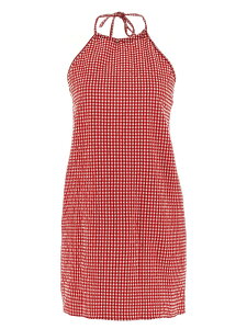�t���U �W�[ HUNZA G �����s�[�X �h���X ���f�B�[�X ���b�h Dresses 'Vichy' dress HALTERNECKMINIDRESSRED Red �֐� �������� 2025AW ju