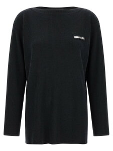 �~���E �~���E MIU MIU �Z�[�^�[ �j�b�g�E�F�A ���f�B�[�X �u���b�N Knitwear Boat neck sweater MML06WSOOO1903F0008 Black �֐� �������� 2026AW ju