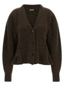 ���[�e�[�g ROTATE BIRGER CHRISTENSEN �Z�[�^�[ �j�b�g�E�F�A ���f�B�[�X �u���E�� Knitwear 'Peplum' fund cardigan 11661816671667 Brown �֐� �������� 2026AW ju