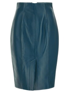 �o���}�� BALMAIN �X�J�[�g ���f�B�[�X �u���[ Skirts XL zip skirt HF1LC266LE356HR Blue �֐� �������� 2026AW ju