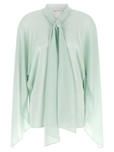 �X�e�� �}�b�J�[�g�j�[ STELLA MCCARTNEY �V���c ���f�B�[�X �O���[�� Shirts Lavalliere collar shirt 620214SY2064091 Green �֐� �������� 2026AW ju