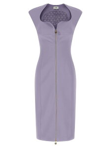 �G���U�x�b�^ �t�����L ELISABETTA FRANCHI �����s�[�X �h���X ���f�B�[�X �p�[�v�� Dresses Heart-shaped neckline dress AB90061E2EV7 Purple �֐� �������� 2026SS ju