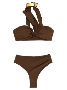 �G���U�x�b�^ �t�����L ELISABETTA FRANCHI ���� �X�C���E�F�A ���f�B�[�X �u���E�� Swimwear Jewel bikini CS08M61E2644 Brown �֐� �������� 2026SS ju