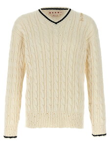 �}���j MARNI �Z�[�^�[ �j�b�g�E�F�A �����Y �z���C�g Knitwear 'V' neckline sweater CVMG0137Q0UFC65600W02 White �֐� �������� 2025SS ju