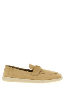 �v���_ PRADA ���[�t�@�[ ���f�B�[�X �x�[�W�� Loafers Logo loafers 1D222NFB0253LOLF0379 Beige �֐� �������� 2026SS ju
