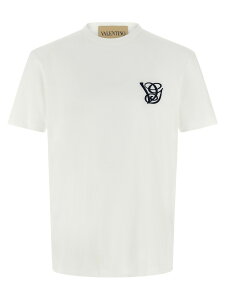 ���@�����e�B�m �K�����@�[�j VALENTINO GARAVANI T�V���c �����Y �z���C�g T-shirts Valentino Garavani logo embroidery T-shirt V3MG10VB2WA03 White �֐� �������� 2025AW ju
