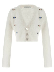 �A���b�T���h�� ���b�` ALESSANDRA RICH �Z�[�^�[ �j�b�g�E�F�A ���f�B�[�X �z���C�g Knitwear 'Carded Mohair' cardigan FABX4183K46039001 White �֐� �������� 2025AW ju