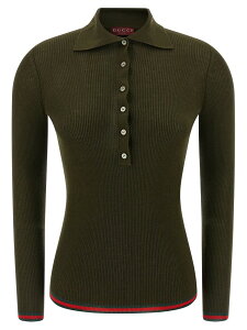 �O�b�` GUCCI �|���V���c ���f�B�[�X �O���[�� Polo 'Nastro Web' polo shirt 810315XKD8J3450 Green �֐� �������� 2025AW ju