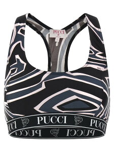 �G�~���I �v�b�` EMILIO PUCCI T�V���c �g�b�v�X ���f�B�[�X �u���b�N T-shirts and tops 'Labirinto' sports top 5UTP555U855052 Black �֐� �������� 2025AW ju