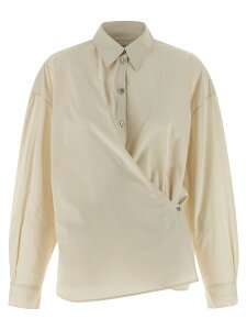 �����[�� LEMAIRE �V���c ���f�B�[�X �x�[�W�� Shirts 'Straight Collar Twisted' shirt SH1141LF1500WH048 Beige �֐� �������� 2025AW ju