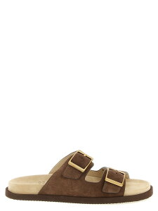 �u���l�� �N�`�l�� BRUNELLO CUCINELLI �t���b�g�V���[�Y �T���_�� �����Y �u���E�� Flat Shoes 'Urban' slides MZUSOLY235CAY70 Brown �֐� �������� 2026SS ju