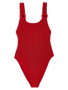 �t���U �W�[ HUNZA G ���� �X�C���E�F�A ���f�B�[�X ���b�h Swimwear 'Domino' one-piece swimsuit DOMINOSWIMCOVEREDHOOPSRED Red �֐� �������� 2026SS ju