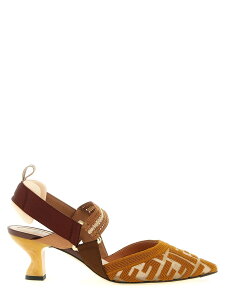 �t�F���f�B FENDI �n�C�q�[�� �p���v�X ���f�B�[�X �u���E�� High heels 'Colibri' slingback 8J8900AWCXF1V8T Brown �֐� �������� 2026SS ju