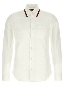 �O�b�` GUCCI �V���c �����Y �z���C�g Shirts 'Nastro Web' shirt 814560Z7AVS9000 White �֐� �������� 2026SS ju
