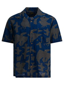 �L���s�^�� KAPITAL �V���c �����Y �u���[ Shirts Guiding Light Aloha Shirt K2505SS214IDG Blue �֐� �������� 2025AW vi