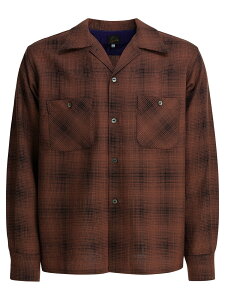 �j�[�h���X NEEDLES �V���c �����Y ���b�h Shirts Checked wool One-Up shirt RW163B-SALMON Bordeaux �֐� �������� 2025AW vi
