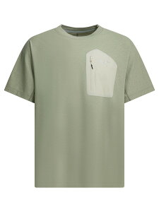 �A�[�N�e���N�X ARC'TERYX T�V���c �����Y �O���[�� T-shirts Konseal Pocket Crewneck T-shirt X000009539KONSEAL POCKETHABITAT/SEA SALT Green �֐� �������� 2026AW vi