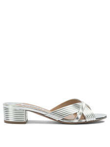 �A�N�A�Y�[�� AQUAZZURA �T���_�� ���f�B�[�X �V���o�[ Sandals Sundance 35 mm heeled sandals SUDMIDS3LAMCCC Silver �֐� �������� 2026SS vi