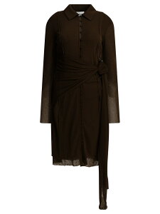 �K�j�[ GANNI �����s�[�X �h���X ���f�B�[�X �u���E�� Dresses Short chemise dress A1030222ZWX Brown �֐� �������� 2026SS vi