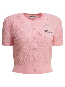 �Z���t �|�[�g���[�g SELF PORTRAIT �Z�[�^�[ �j�b�g�E�F�A ���f�B�[�X �s���N Knitwear Woven knit cardigan SS26-057T- PPINK Pink �֐� �������� 2026SS vi