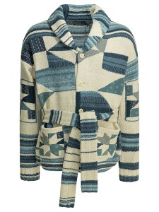 �|�� �����t ���[���� POLO RALPH LAUREN �Z�[�^�[ �j�b�g�E�F�A �����Y �u���[ Knitwear Woven knit cardigan 710A12800001CREAM BLUE COMBO Blue �֐� �������� 2026SS vi