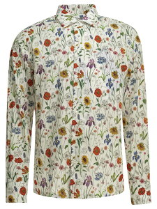 �W���������^�i�x JUNYA WATANABE �V���c �����Y �z���C�g Shirts Casual floral shirt WQ-B013-S261 WH/RD/PRPL/BLU White �֐� �������� 2026SS vi