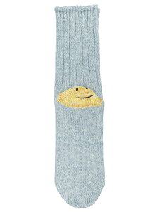 �L���s�^�� KAPITAL �C�� �\�b�N�X �����Y �u���[ Socks Rainbow Happy Heel Socks EK-1363XSASAX Light blue �֐� �������� 2026AW vi