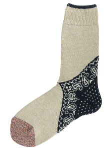 �L���s�^�� KAPITAL �C�� �\�b�N�X �����Y �x�[�W�� Socks Yarns Heel Paisley Bandana Socks EK-553XSCNAVY Beige �֐� �������� 2026SS vi
