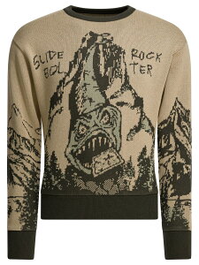 �L���s�^�� KAPITAL �Z�[�^�[ �j�b�g�E�F�A �����Y �x�[�W�� Knitwear Slide Rock Bolt Sweater K2509KN061KHAKI Beige �֐� �������� 2025AW vi